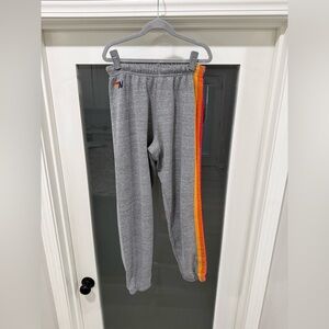 AVIATOR NATION 5 STRIPE SWEATPANTS -
HEATHER GREY - SIZE XS